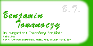 benjamin tomanoczy business card