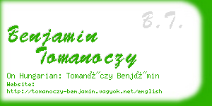 benjamin tomanoczy business card